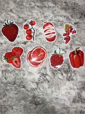 3 for $12 Red Fruit & Vegetable Sticker Set